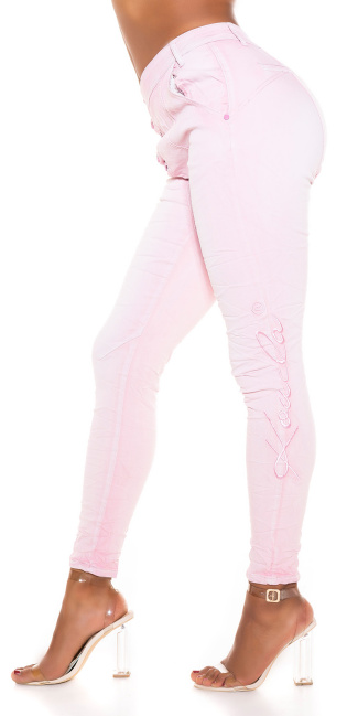 Skinny button-fly Jeans Pink